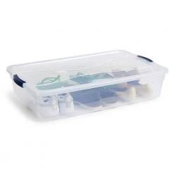 Cleverstore 41 qt. Latching Stackable Storage Tote, Clear (8 Pack) by Rubbermaid -Cheap Sterilite Store clear rubbermaid storage bins 2 x rmcc410008 4pack 66 1000