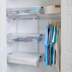 Cleverstore 41 qt. Latching Stackable Storage Tote, Clear (8 Pack) by Rubbermaid -Cheap Sterilite Store clear rubbermaid storage bins 2 x rmcc410008 4pack 77 1000