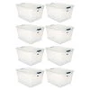 Cleverstore 71 qt. Latching Plastic Storage Container and Lid (8-Pack) by Rubbermaid 1 Cleverstore 71 qt. Latching Plastic Storage Container and Lid (8-Pack) by Rubbermaid -Cheap Sterilite Store clear rubbermaid storage bins 2 x rmcc710010 4pack 64 1000