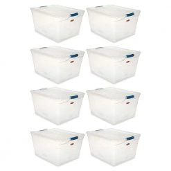 Cleverstore 71 qt. Latching Plastic Storage Container and Lid (8-Pack) by Rubbermaid