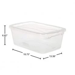 6 Qt. Latching Plastic Storage Tote Container and Lid, Clear (12-Pack) by Rubbermaid -Cheap Sterilite Store clear rubbermaid storage bins rmcc060004 12pack 40 1000