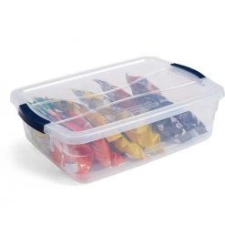 Cleverstore 16 qt. Plastic Storage Tote Container with Lid (6-Pack) by Rubbermaid -Cheap Sterilite Store clear rubbermaid storage bins rmcc160001 6pack 1f 1000