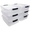 Cleverstore 16 qt. Plastic Storage Tote Container with Lid (6-Pack) by Rubbermaid -Cheap Sterilite Store clear rubbermaid storage bins rmcc160001 6pack 64 1000