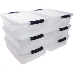 Cleverstore 16 qt. Plastic Storage Tote Container with Lid (6-Pack) by Rubbermaid