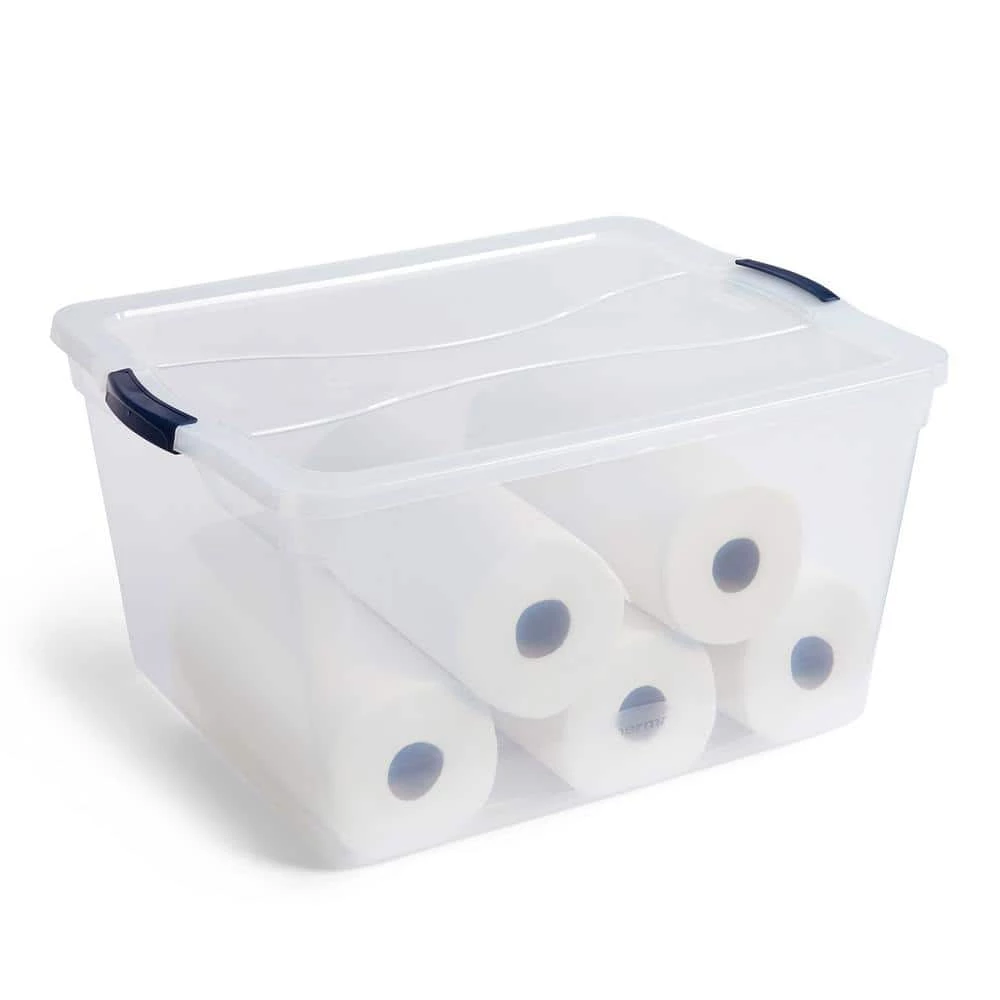 Cleverstore 71 Qt. Latching Plastic Storage Container and Lid, Clear (4-Pack) by Rubbermaid 8 Cleverstore 71 Qt. Latching Plastic Storage Container and Lid, Clear (4-Pack) by Rubbermaid - Image 6