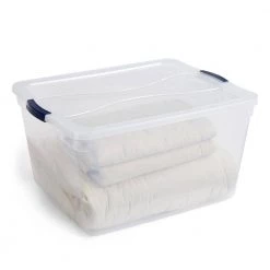 Cleverstore 71 Qt. Latching Plastic Storage Container and Lid, Clear (4-Pack) by Rubbermaid 17 Cleverstore 71 Qt. Latching Plastic Storage Container and Lid, Clear (4-Pack) by Rubbermaid -Cheap Sterilite Store clear rubbermaid storage bins rmcc710010 4pack c3 1000