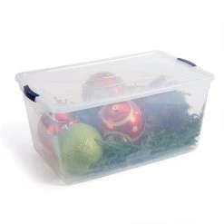 Cleverstore 95-Qt. Latching Plastic Storage Container and Lid in Clear by Rubbermaid 18 Cleverstore 95-Qt. Latching Plastic Storage Container and Lid in Clear by Rubbermaid -Cheap Sterilite Store clear rubbermaid storage bins rmcc950004 4pack 44 1000