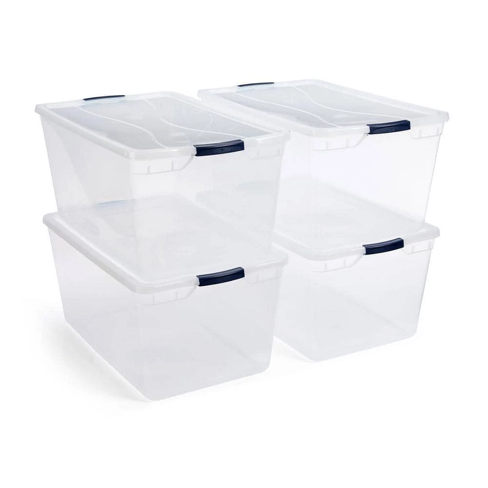 Cleverstore 95-Qt. Latching Plastic Storage Container and Lid in Clear by Rubbermaid 3 Cleverstore 95-Qt. Latching Plastic Storage Container and Lid in Clear by Rubbermaid
