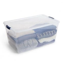 Cleverstore 95-Qt. Latching Plastic Storage Container and Lid in Clear by Rubbermaid 15 Cleverstore 95-Qt. Latching Plastic Storage Container and Lid in Clear by Rubbermaid -Cheap Sterilite Store clear rubbermaid storage bins rmcc950004 4pack c3 1000