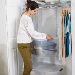 Cleverstore 95-Qt. Latching Plastic Storage Container and Lid in Clear by Rubbermaid 21 Cleverstore 95-Qt. Latching Plastic Storage Container and Lid in Clear by Rubbermaid -Cheap Sterilite Store clear rubbermaid storage bins rmcc950004 4pack d4 1000