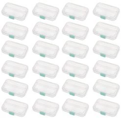 Convenient Small Divided Clear Storage Box with Latching Lid (24-Pack) by Sterilite