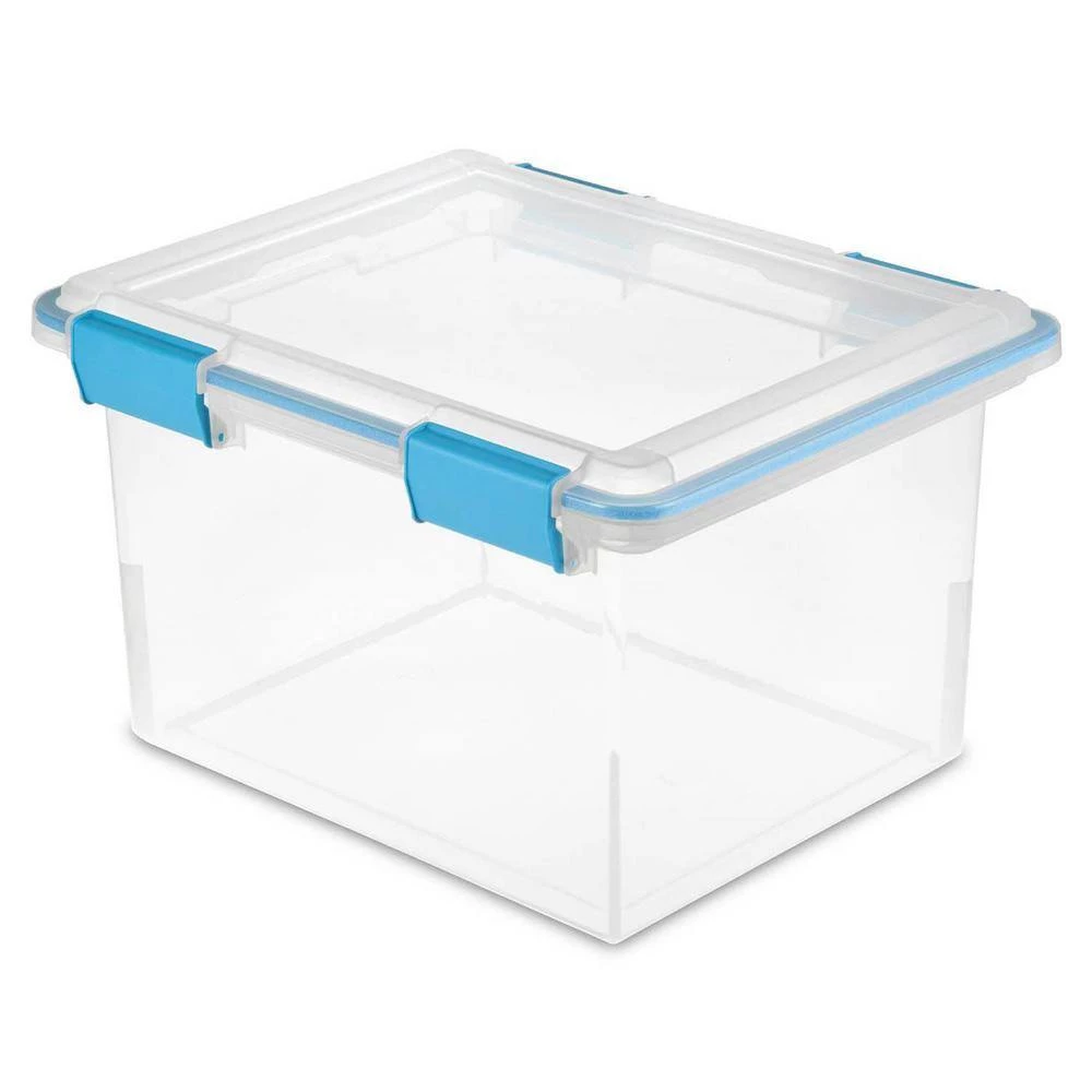 11.1 in. H x 14.8 in. W x 18.5 in. D Clear Plastic Cube Storage Bin 12-Pack by Sterilite 4 11.1 in. H x 14.8 in. W x 18.5 in. D Clear Plastic Cube Storage Bin 12-Pack by Sterilite - Image 2