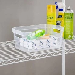 5.25 in. x 9.5 in. x 13 Clear Plastic Cube Storage Bin w/Carry Handles, 16-Pack by Sterilite -Cheap Sterilite Store clear sterilite cube storage bins 16 x 13348608 1f 1000