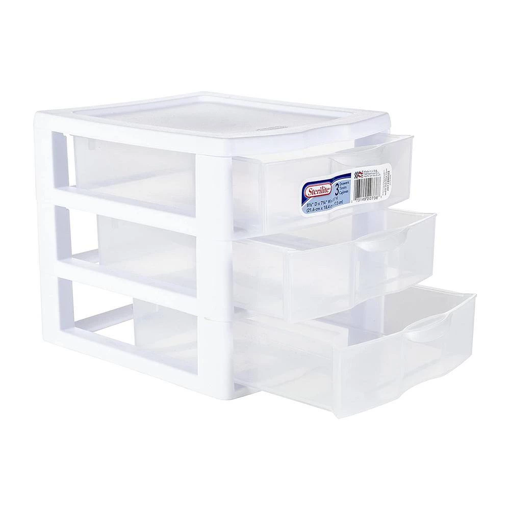 Small Compact Countertop 3 Drawer Desktop Storage Unit (18-Pack) by Sterilite 6 Small Compact Countertop 3 Drawer Desktop Storage Unit (18-Pack) by Sterilite - Image 4
