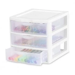 Small Compact Countertop 3 Drawer Desktop Storage Unit (18-Pack) by Sterilite 12 Small Compact Countertop 3 Drawer Desktop Storage Unit (18-Pack) by Sterilite -Cheap Sterilite Store clear sterilite desk organizers accessories 18 x 20738006 44 1000