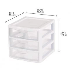 Small Compact Countertop 3 Drawer Desktop Storage Unit (18-Pack) by Sterilite 10 Small Compact Countertop 3 Drawer Desktop Storage Unit (18-Pack) by Sterilite -Cheap Sterilite Store clear sterilite desk organizers accessories 18 x 20738006 4f 1000