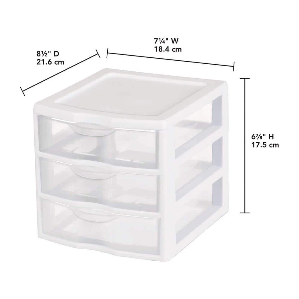 Small Compact Countertop 3 Drawer Desktop Storage Unit (18-Pack) by Sterilite 5 Small Compact Countertop 3 Drawer Desktop Storage Unit (18-Pack) by Sterilite - Image 3