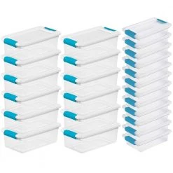 6 Qt. Stackable Storage Box Container and Small File Clip Box (12-Each) by Sterilite