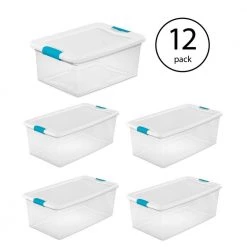 15Qt Latching Storage Box 12-Pack & 106Qt Latching Storage Box 4-Pack by Sterilite