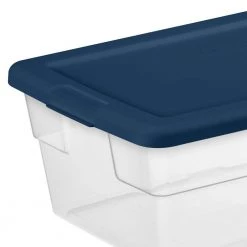 Stackable 6 Qt Storage Box Container, Clear, Marine Blue Lid (60 Pack) by Sterilite 10 Stackable 6 Qt Storage Box Container, Clear, Marine Blue Lid (60 Pack) by Sterilite -Cheap Sterilite Store clear sterilite storage bins 12 x 16437406 4f 1000