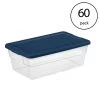 Stackable 6 Qt Storage Box Container, Clear, Marine Blue Lid (60 Pack) by Sterilite 1 Stackable 6 Qt Storage Box Container, Clear, Marine Blue Lid (60 Pack) by Sterilite -Cheap Sterilite Store clear sterilite storage bins 12 x 16437406 64 1000