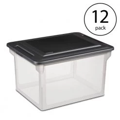 Versatile Clear Organizing Storage File Box with Lid (12-Pack) by Sterilite