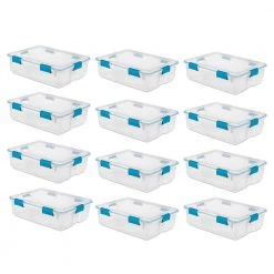 37 Qt. Thin Gasket Box Clear Storage Bin Containers (12-Pack) by Sterilite