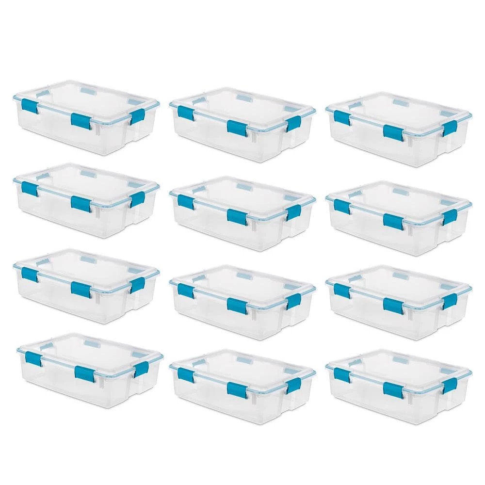 37 Qt. Thin Gasket Box Clear Storage Bin Containers (12-Pack) by Sterilite 3 37 Qt. Thin Gasket Box Clear Storage Bin Containers (12-Pack) by Sterilite