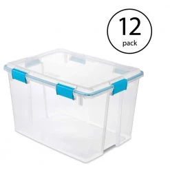 80 Qt. Plastic Home Storage Gasket Box Container in Clear (12-Pack) by Sterilite