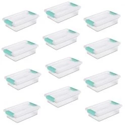 0.3 Qt. Storage Box Small Clip Tote Container with Lid in Clear (12-Pack) by Sterilite