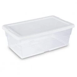 6 Quart Clear Stacking Closet Storage Tote Container w/ Lid (120 Pack) by Sterilite -Cheap Sterilite Store clear sterilite storage bins 120 x 16428012 1f 1000