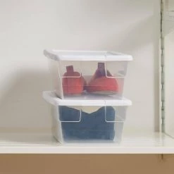 6 Quart Clear Stacking Closet Storage Tote Container w/ Lid (120 Pack) by Sterilite -Cheap Sterilite Store clear sterilite storage bins 120 x 16428012 fa 1000