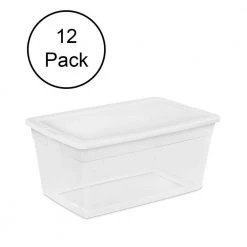 90-Qt. Storage Box with Clear Base and White Lid (12 Pack), 16668004 by Sterilite