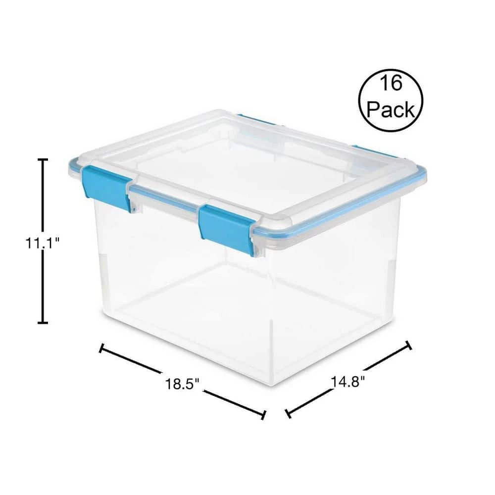 32 Qt. Gasket Box with Clear Base and Lid (16-Pack) by Sterilite 4 32 Qt. Gasket Box with Clear Base and Lid (16-Pack) by Sterilite - Image 2