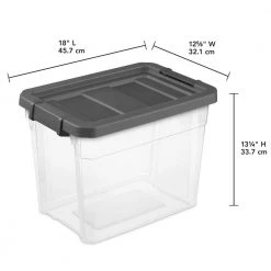 30 qt. Clear Plastic Storage Bin Totes with Latching Lid in Grey (18-Pack) by Sterilite -Cheap Sterilite Store clear sterilite storage bins 18 x 14733v06 fa 1000
