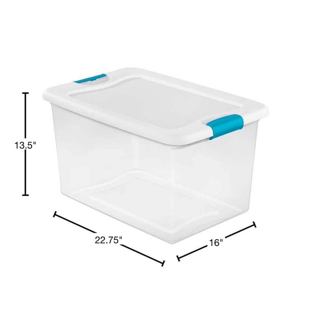 64 Qt. Latching Plastic Storage Box Tote Clear with Latches (18-Pack) by Sterilite 4 64 Qt. Latching Plastic Storage Box Tote Clear with Latches (18-Pack) by Sterilite - Image 2