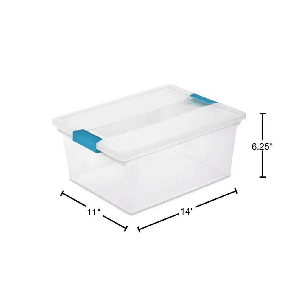 Deep Clip Box Clear Plastic Storage Bin Container with Lid (20-Pack) by Sterilite 4 Deep Clip Box Clear Plastic Storage Bin Container with Lid (20-Pack) by Sterilite - Image 2