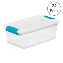 6 Qt. Stackable Latching Storage Box Container in Clear (24-Pack) by Sterilite