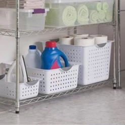 Deep Ultra White Plastic 24 in. L x 15.25 in. W x 18 in. H Storage Bin Organizer Basket (24-Pack) by Sterilite -Cheap Sterilite Store clear sterilite storage bins 24 x 16288006 44 1000