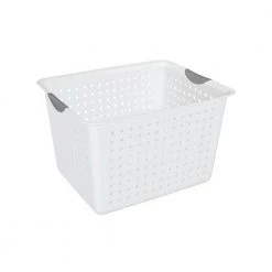 Deep Ultra White Plastic 24 in. L x 15.25 in. W x 18 in. H Storage Bin Organizer Basket (24-Pack) by Sterilite -Cheap Sterilite Store clear sterilite storage bins 24 x 16288006 c3 1000
