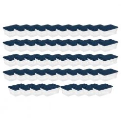 Stackable 16 qt. Storage Box Container with Blue Lid in Clear (48-Pack) by Sterilite