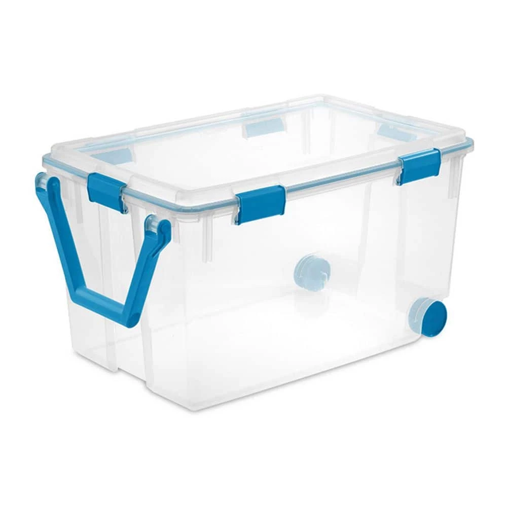 120 Qt Clear Plastic Storage Container with Gasket Latch Lid (3 Pack) by Sterilite 4 120 Qt Clear Plastic Storage Container with Gasket Latch Lid (3 Pack) by Sterilite - Image 2