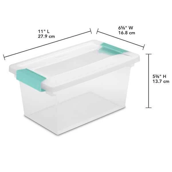 Medium Clip Box Clear Home Storage Tote Container with Lid (36 Pack) by Sterilite 5 Medium Clip Box Clear Home Storage Tote Container with Lid (36 Pack) by Sterilite - Image 3