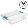 1 Gal. Large File Clip Box Clear Storage Tote Container with Lid (36-Pack) by Sterilite