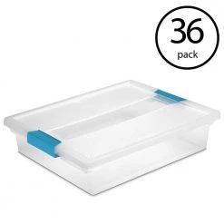1 Gal. Large File Clip Box Clear Storage Tote Container with Lid (36-Pack) by Sterilite