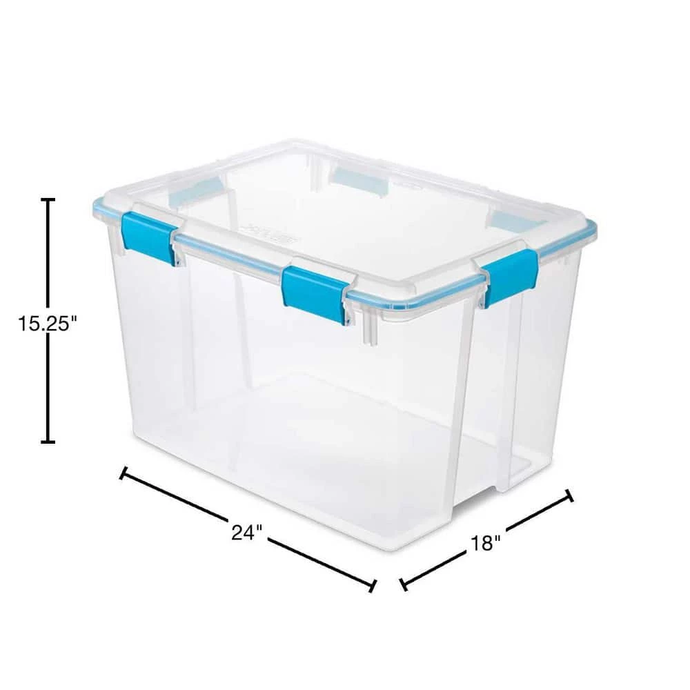 80 Qt. Plastic Home Storage Gasket Box Container in Clear (4-Pack) by Sterilite 4 80 Qt. Plastic Home Storage Gasket Box Container in Clear (4-Pack) by Sterilite - Image 2