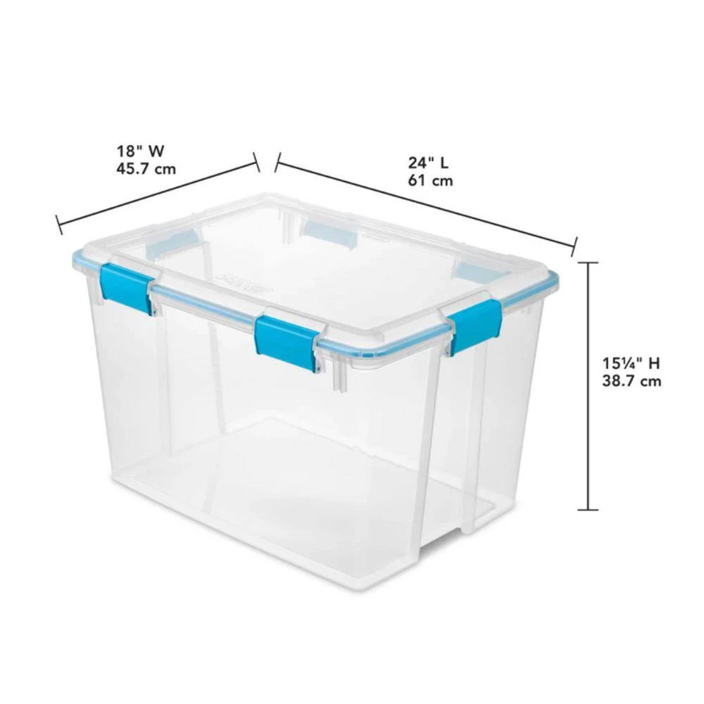 80 Qt. Plastic Home Storage Gasket Box Container in Clear (4-Pack) by Sterilite 6 80 Qt. Plastic Home Storage Gasket Box Container in Clear (4-Pack) by Sterilite - Image 4