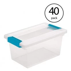 Medium Clip Box Clear Home Storage Tote Container with Lid (40 Pack) by Sterilite