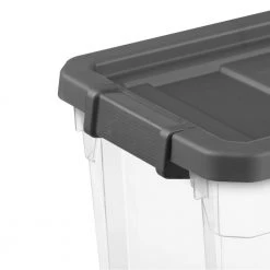 30 qt. Clear Plastic Storage Bin Totes with Latching Lid, Grey (6-Pack) by Sterilite -Cheap Sterilite Store clear sterilite storage bins 6 x 14733v06 4f 1000