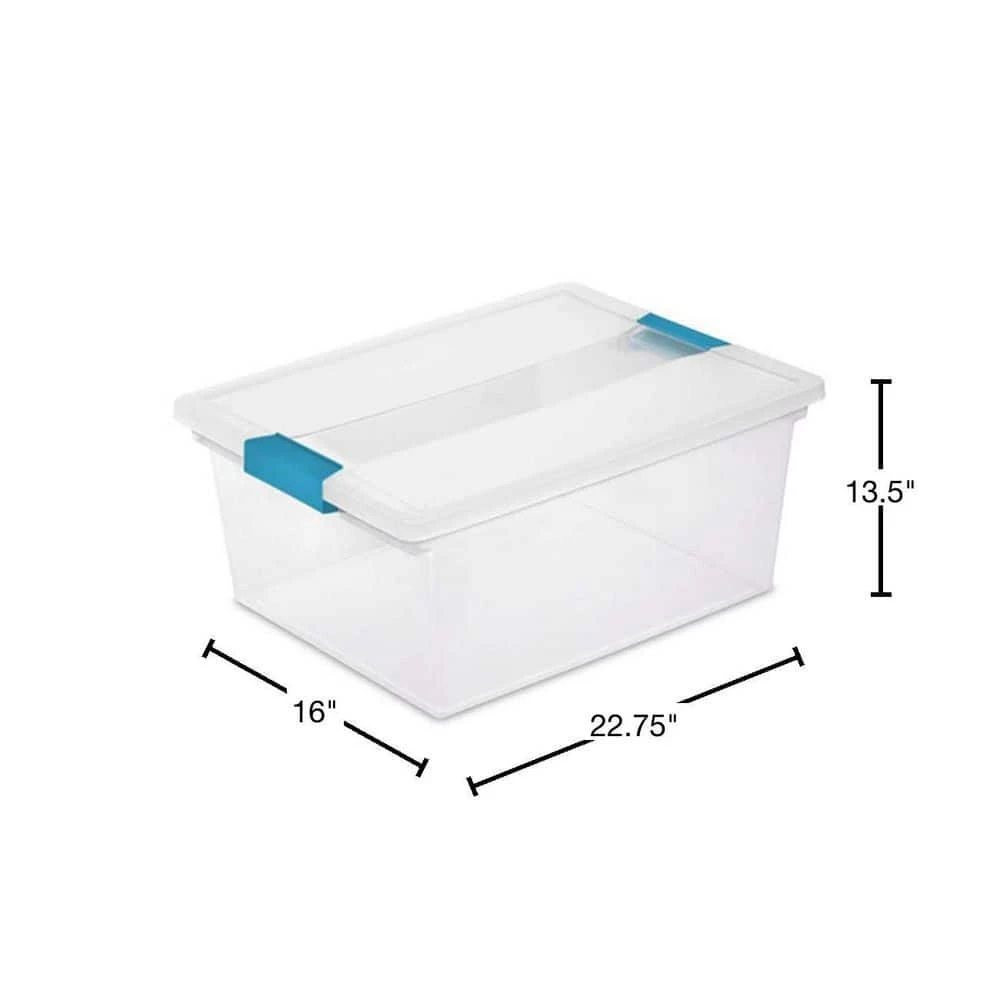 64-Qt. Latching Storage Tote Box (6 Pack) + Deep Clip Box (4 Pack) by Sterilite 5 64-Qt. Latching Storage Tote Box (6 Pack) + Deep Clip Box (4 Pack) by Sterilite - Image 3